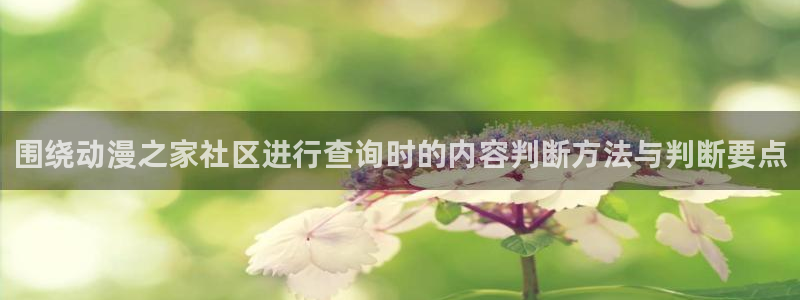 当年香蕉成熟时:围绕动漫之家社区进行查询时的内容判断方法与判断要点配图